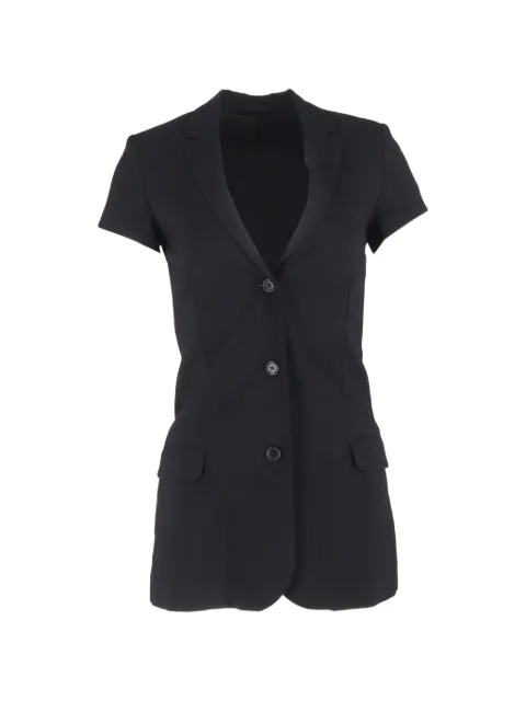TOTEME single-breasted short-sleeve blazer Black NAPPUGBCL464518W