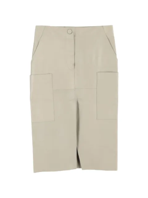 Petar Petrov front-slit pockets midi skirt Neutrals NAPPUGBCL464699W