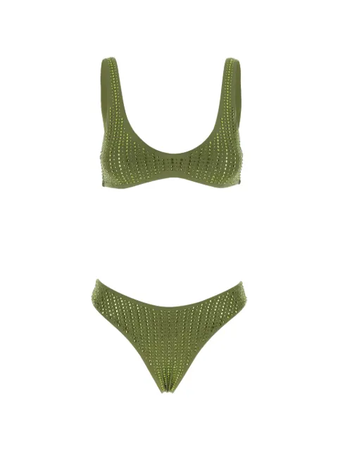 VENUJA crystal-embellished bikini Green BI005BCAM