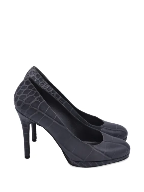 Stuart Weitzman embossed round pumps Grey GILTPUUSSH614967W