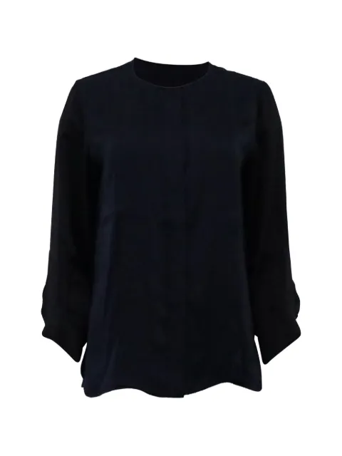 Stella McCartney Pre-Owned round-neck long-sleeve blouse Blue TONPUUSCL542130W