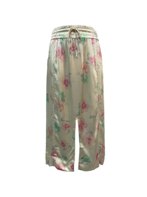 GANNI drawstring floral-print midi skirt Neutrals TONPUUSCL486285W