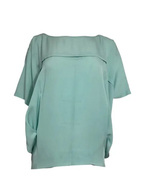 Diane Von Furstenberg Vintage short-sleeve silk blouse Blue TONPUUSCL458974W