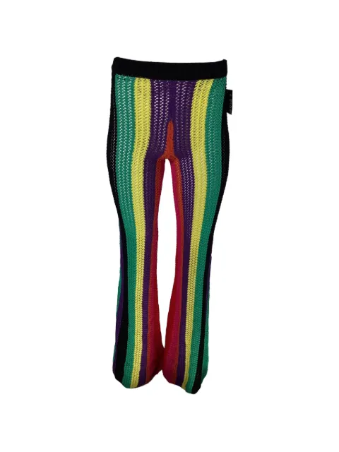 Balmain Pre-Owned high-waist striped crochet trousers Black NAPPUUSCL461196W