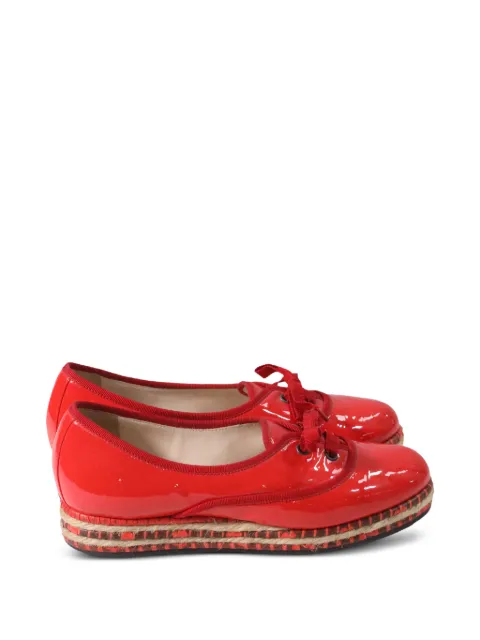 Bottega Veneta Pre-Owned espadrille ribbon ballet flats Red NAPPUUSSH542128M