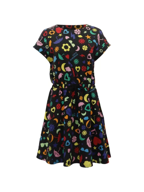 Moschino Pre-Owned printed mini dress Black TONPUUSCL633721W