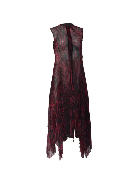 Versace Pre-Owned zebra-print pleated midi dress Black GILTPUUSCL587424W