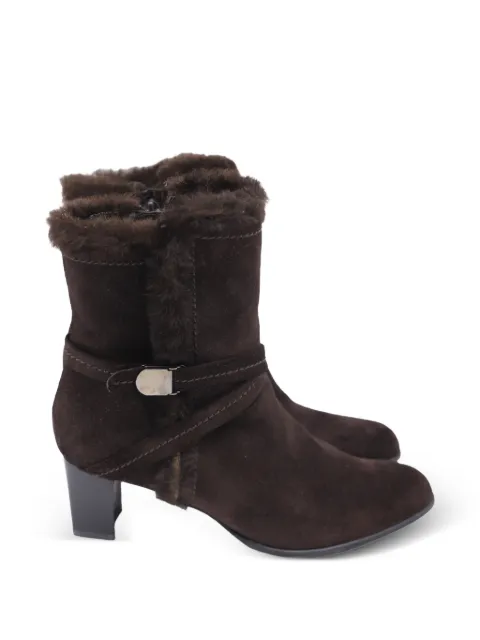 Stuart Weitzman suede block-heel boots Brown GILTPUUSSH627128W