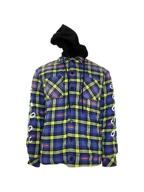 Off-White Pre-Owned plaid-pattern shirt jacket Blue MRPPUUSCL457379M
