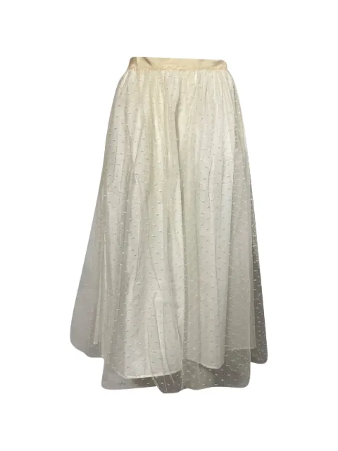 Valentino Garavani Pre-Owned swiss-dot tulle midi skirt Neutrals NAPPUUSCL467528W