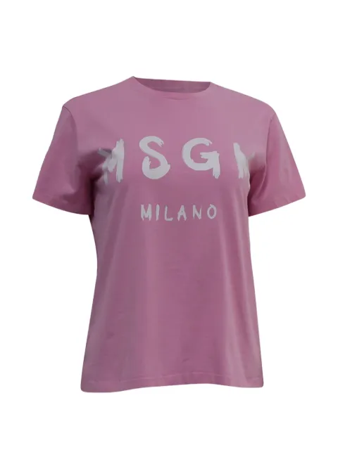 MSGM logo-print T-shirt Pink NAPPUUSCL604770W