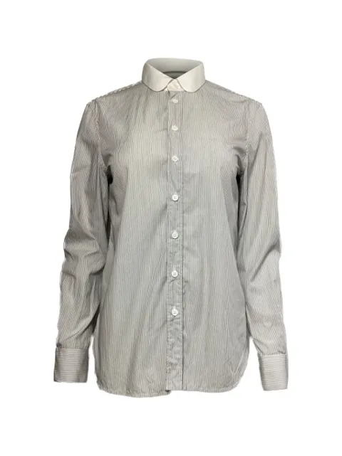 Saint Laurent Pre-Owned striped long-sleeve shirt White MRPPUUSCL465969W