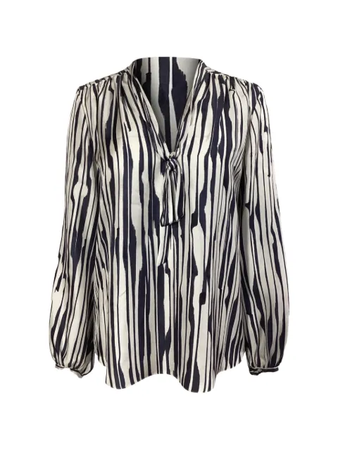 Theory zebra-print long-sleeve blouse White NAPPUUSCL488861W