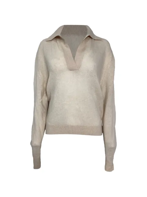 KHAITE Pre-Owned Jo V-neck sweater Neutrals NAPPUUSCL458432W