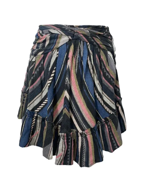 IRO patterned ruffled mini skirt Black NAPPUUSCL427842W