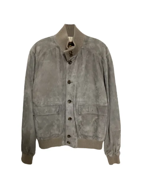 Loro Piana Pre-Owned suede bomber jacket Grey MRPPUUSCL457030M