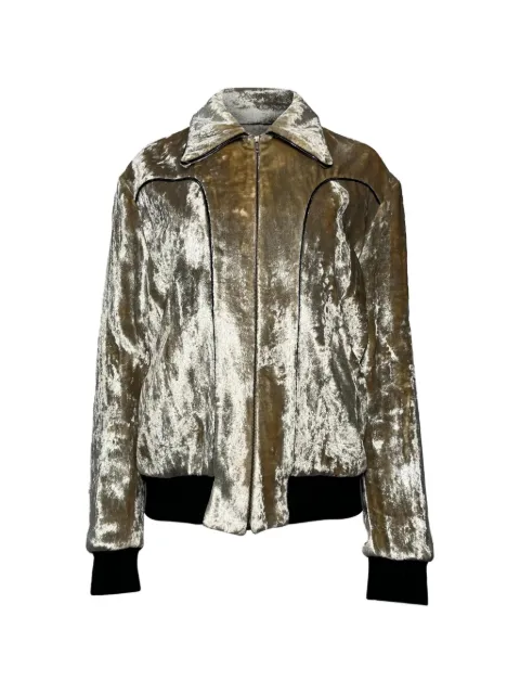 Saint Laurent Pre-Owned zipped bomber jacket Gold MRPPUUSCL450304W