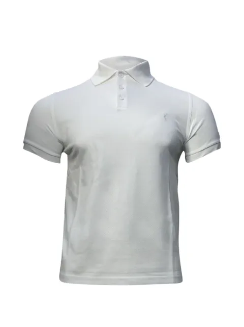 Saint Laurent Pre-Owned embroidered-logo polo shirt White MRPPUUSCL430995M
