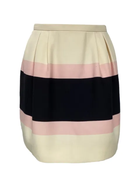 Valentino Garavani Pre-Owned pleated striped mini skirt Neutrals NAPPUUSCL452830W