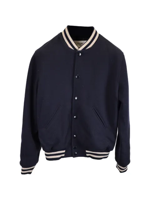 Celine Pre-Owned collegiate wool bomber jacket Blue MRPPUUSCL377201M