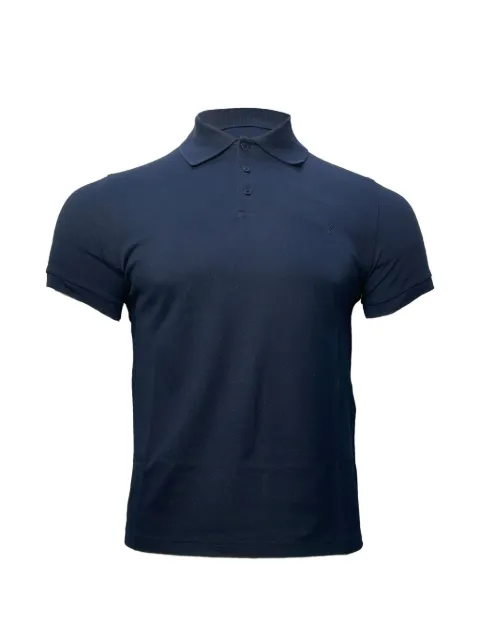 Saint Laurent Pre-Owned embroidered-logo polo shirt Blue MRPPUUSCL431156M
