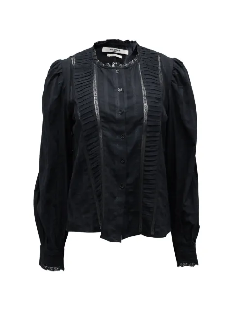 Isabel Marant Vintage button-front pleated blouse Black NAPPUGBCL210608W