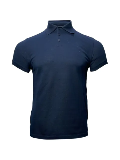 Saint Laurent Pre-Owned embroidered-logo polo shirt Blue MRPPUUSCL431948M