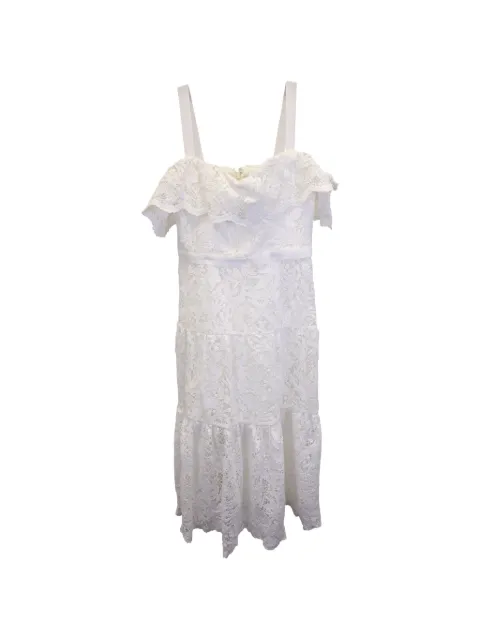 Marchesa Notte off-the-shoulder tiered dress White TONPUGBCL281401W