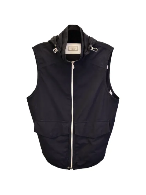 Brunello Cucinelli Vintage hooded flap-pocket gilet Black MRPPUUSCL370380M
