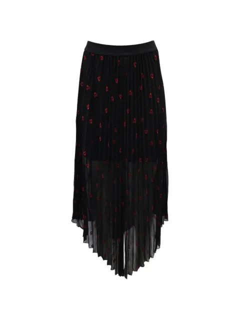 Maje pleated heart-print midi skirt Black TONPUGBCL251338W