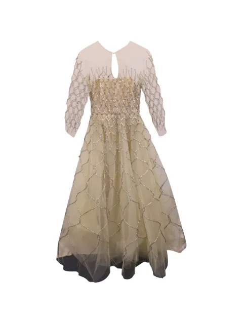 Oscar de la Renta Pre-Owned quarter-sleeve dress Neutrals TONPUUSCL368732W