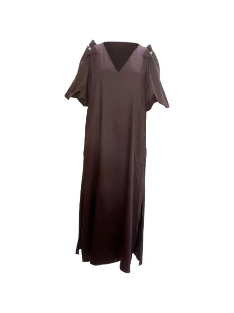 Mother Of Pearl faux-pearl maxi dress Brown NAPPUUSCL410447W