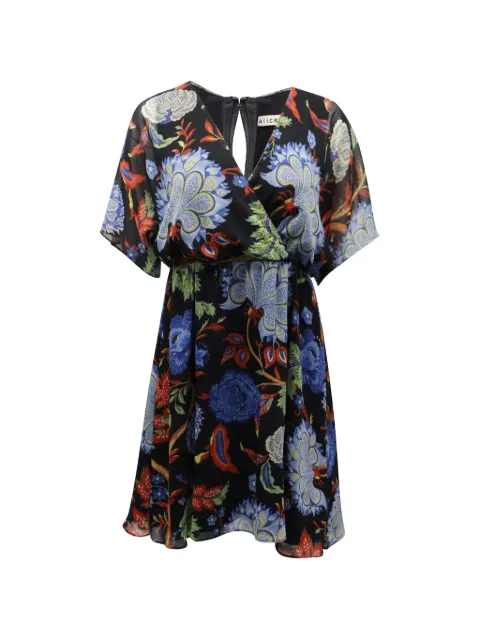 alice + olivia floral-print pleated dress Black NAPPUGBCL157542W