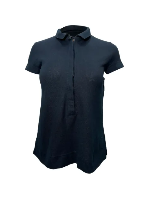 Akris piqué covered-button polo shirt Black NAPPUUSCL425030W