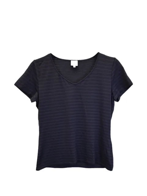 Emporio Armani Pre-Owned striped V-neck T-shirt Black NAPPUGBCL282234W