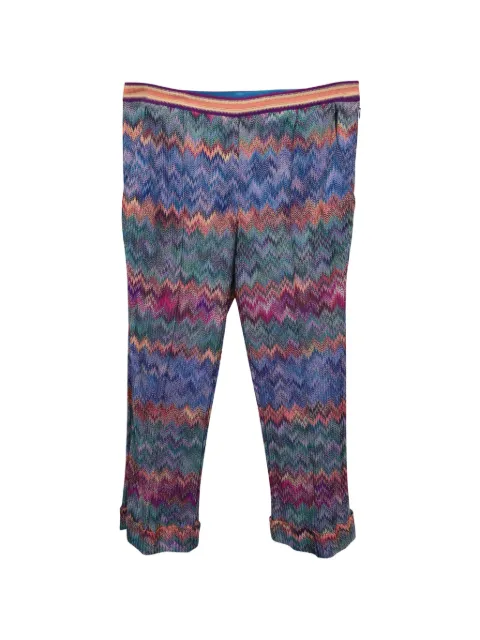 Missoni Pre-Owned zigzag trousers Blue TONPUGBCL263903W