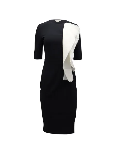 Antonio Berardi Vintage ruffle zip sheath midi dress Black TONPUGBCL187206W