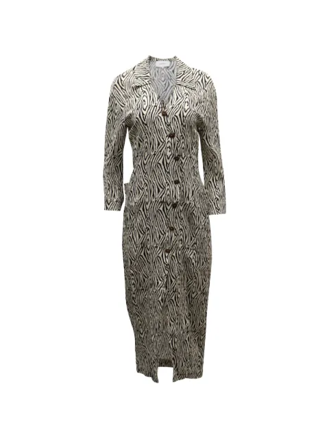 Nanushka zebra-print wrap midi dress Neutrals NAPPUGBCL128129W