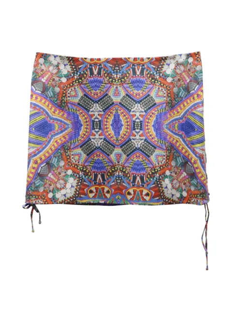 Camilla geometric-print mini skirt Blue NAPPUGBCL196208W