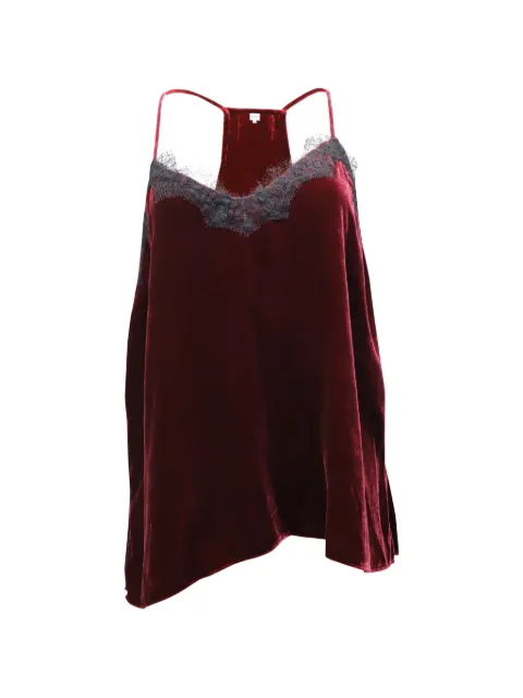CAMI NYC came lace-trim velvet top Red NAPPUGBCL156640W