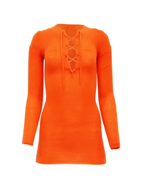 GANNI lace-Up long-sleeve top Orange NAPPUUSCL542103W