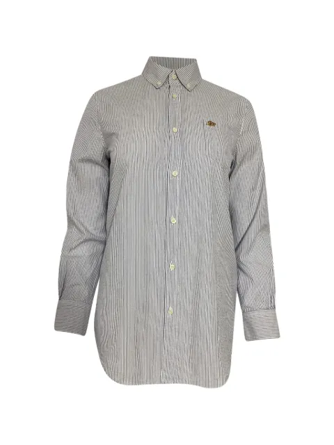 DSQUARED2 logo-detail striped long-sleeve shirt White NAPPUUSCL453641W