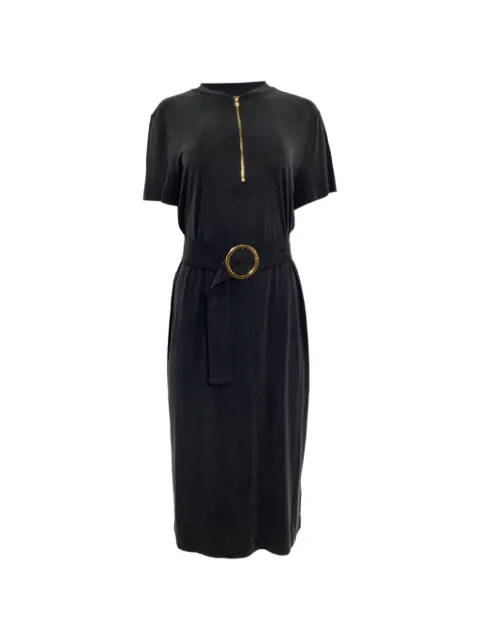 Escada Pre-Owned belted short-sleeve midi dress Black NAPPUUSCL453639W