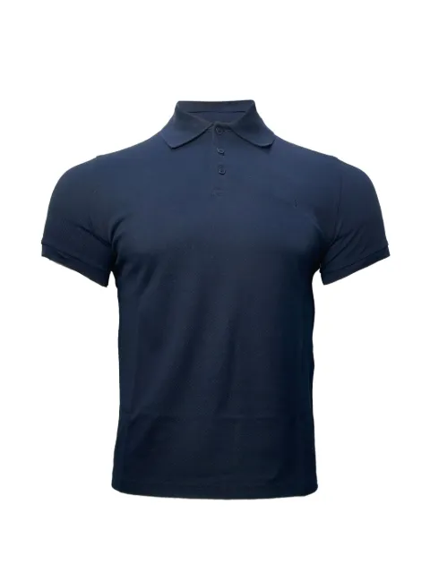 Saint Laurent Pre-Owned embroidered-logo polo shirt Blue MRPPUUSCL431154M