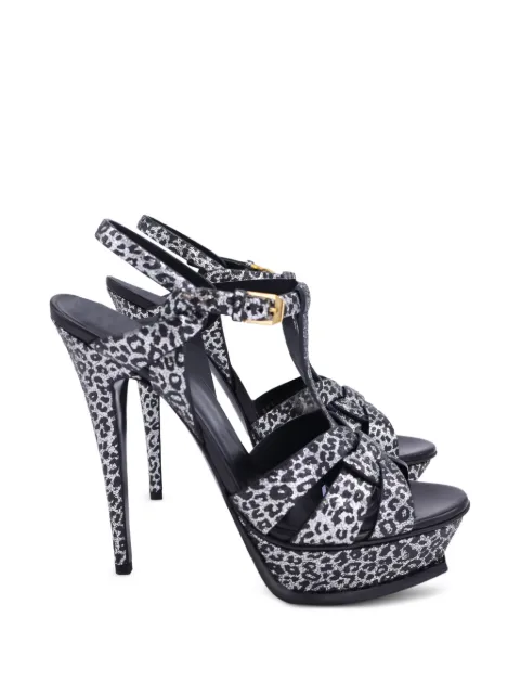 Saint Laurent Pre-Owned platform T-strap pumps Black NAPPUUSSH385891W