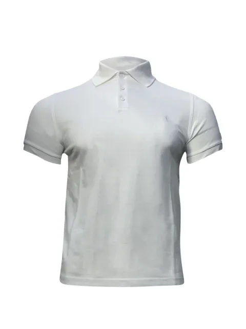 Saint Laurent Pre-Owned embroidered-logo cotton polo shirt White MRPPUUSCL432002M