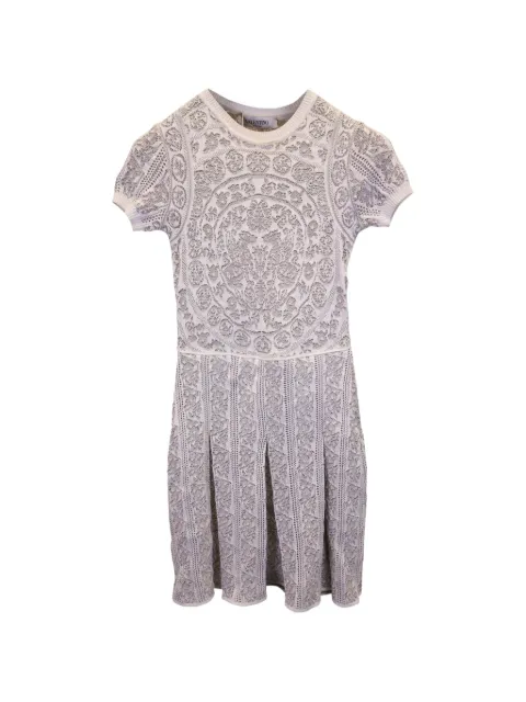 Valentino Garavani Pre-Owned pleated cotton dress White NAPPUUSCL369711W