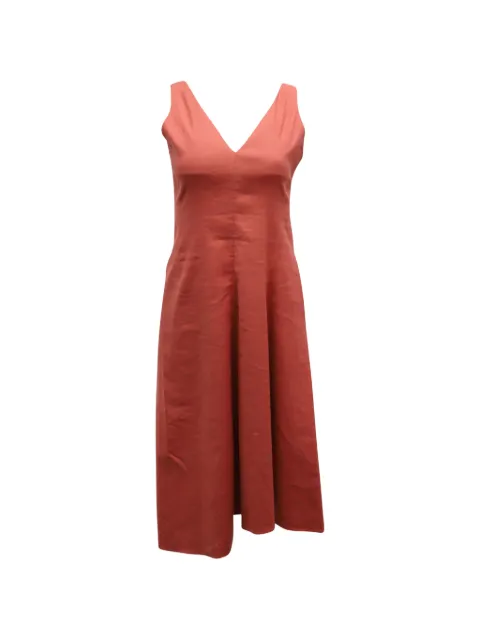 Theory V-neck sleeveless midi dress Orange TONPUGBCL236263W
