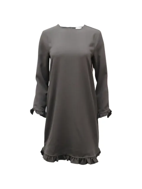 GANNI ruffled-trim mini dress Black NAPPUGBCL141777W