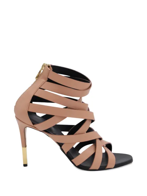 Balmain Pre-Owned Charlotte 95 logo-detail criss-cross sandals Pink NAPPUGBSH105947W